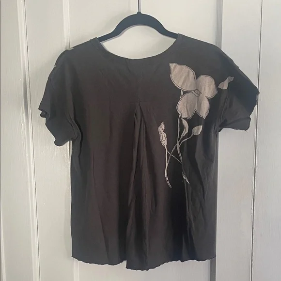 Pilcro- Anthropologie Linen/Cotton Floral Tee - Picture 2 of 4